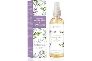 White Sage & Lavender Smudge Spray by Aromafume | 100ml/3.3 oz | Sage Spray for Cleansing Negative Energy & Protection | Non-Toxic | Room Spray for Spiritual Cleansing, Smokeless Sage Smudging