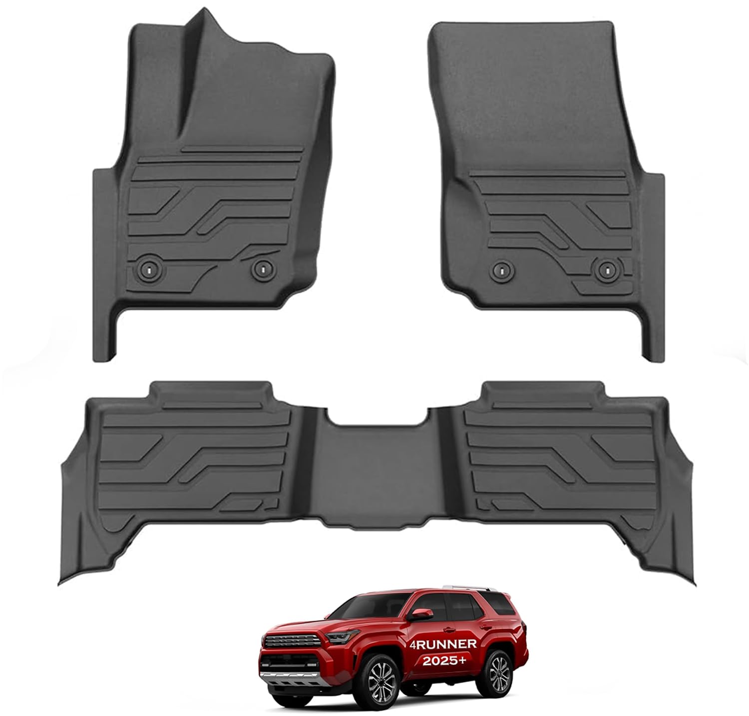 KARPAL Floor Mats Fit for Toyota 4Runner 2025 2026 5-Seat (NOT fit Hybrid), Custom Fit All Weather TPE Floor Liners, 1st & 2nd Row, 4 Runner TRD/SR5/Limited Accessories Image