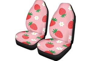 PEHEDE Car Seat Cover Cute Strawberry Front for Cars, Easy to Install Cover Set, Accessories Auto Trucks Van SUV,2 Packs