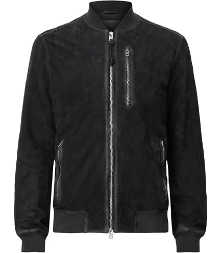 オールセインツ  KEMBLE BOMBER スウェードジップアップレザージャケット メンズ XS AllSaints kemble suede bomber at Amazon Men's Clothing store