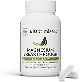 BIOptimizers Magnesium Breakthrough Supplement with 500mg - 7 Forms of Magnesium: Glycinate, Malate, Citrate, and More - Natural Support for Sleep and Cognitive Function -60 Capsules- Calming Vitamins