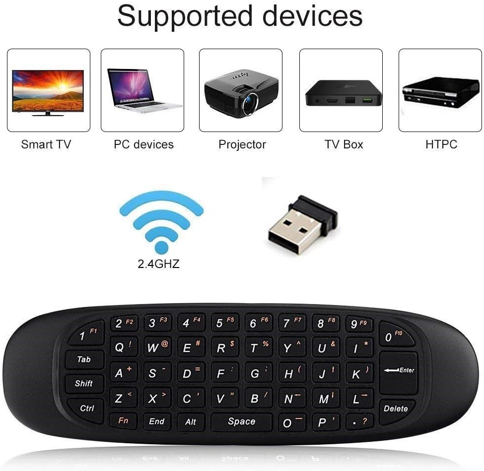 Cables Kart Wireless Mini Keyboard Fly Air Mouse Smart Remote Control for Android TV Box