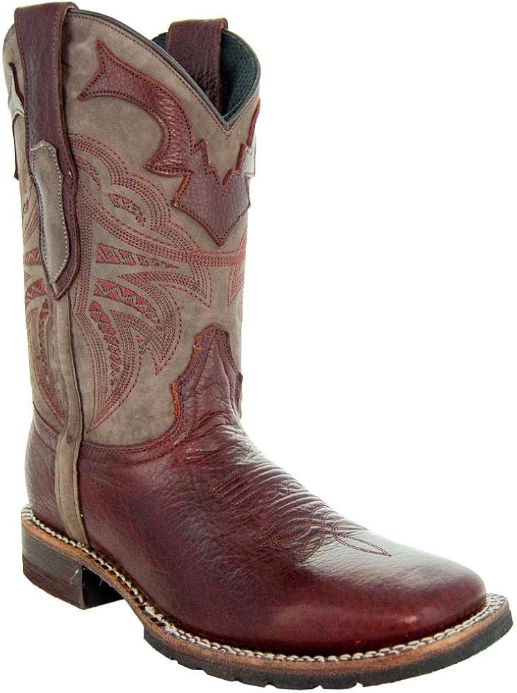 Soto Boot Men's Burgundy Square Toe Leather Cowboy Boots