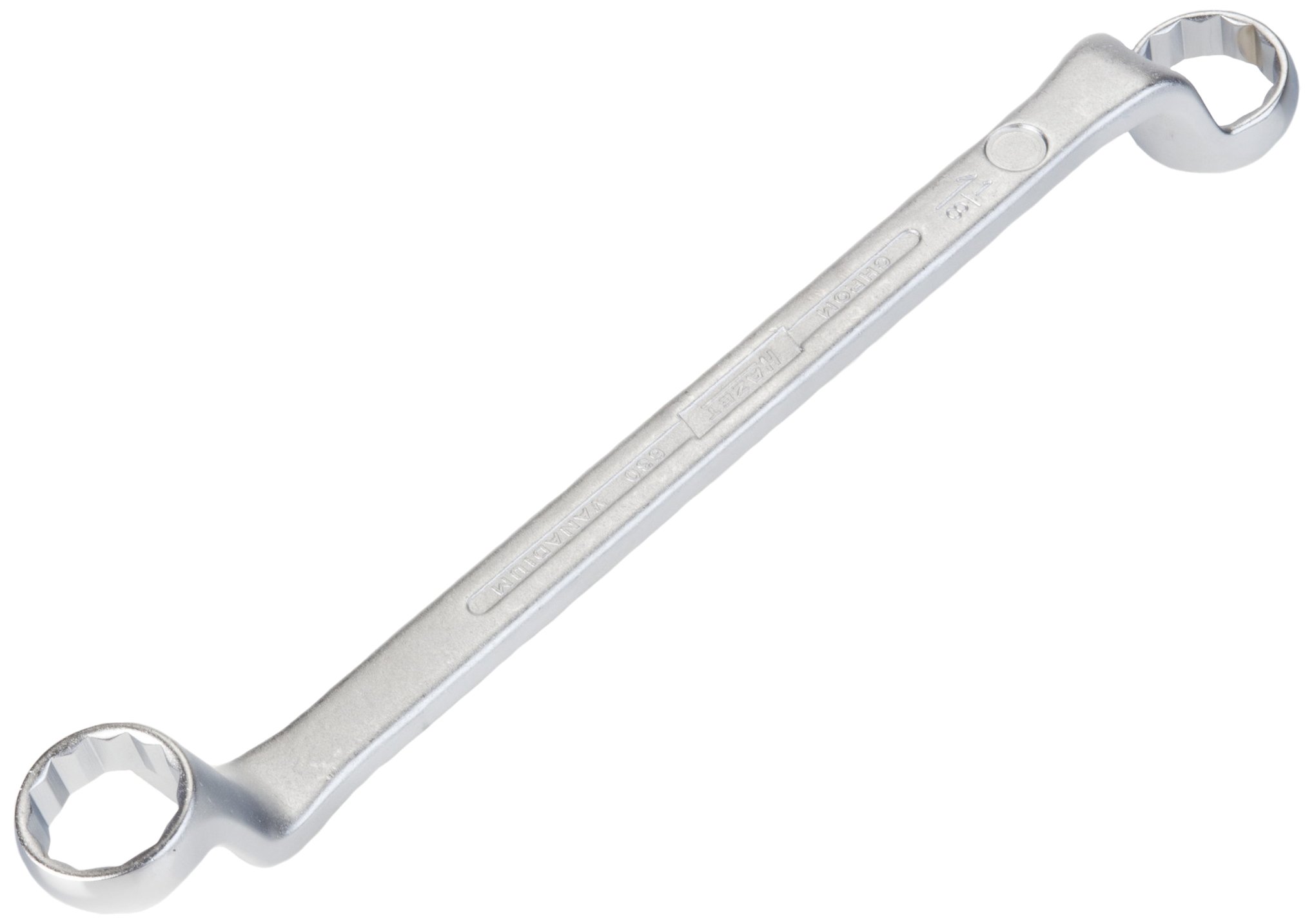 HAZET 630A-1X1.1/8 350 mm 12-Point Profile Polished Head Double Box-End Wrench - Chrome-Plated