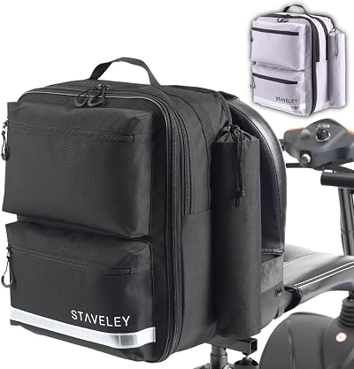 Staveley XL Expandable Scooter Bag Rear Seat Storage Black