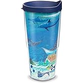Tervis Guy Harvey - Ocean Scene Made in USA Double Walled Insulated Tumbler Travel Cup Keeps Drinks Cold & Hot, 24oz, Classic