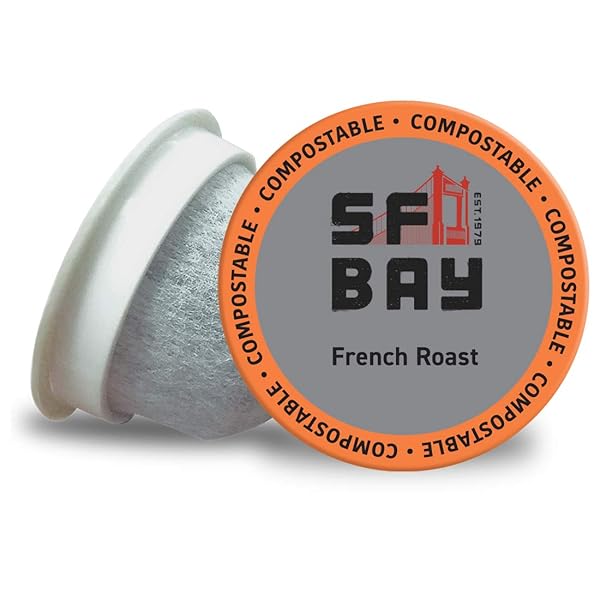 SF BAY COFFEE FRENCH ROAST 12 CT DARK ROAST COMPOSTABLE COFFEE PODS, K CUP COMPATIBLE INCLUDING KEURIG 2.0