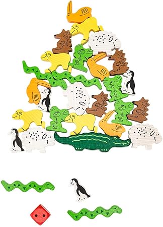 Amazon ハバ Haba 木のおもちゃ ワニに乗る 3678 4478 知育玩具 集中力 積み上げ 子供 プレゼント 積み木 Animal Upon Animal Themes N Series 並行輸入品 ゲーム おもちゃ