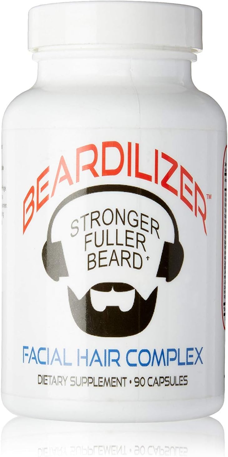 Beardilizer Beard Growth Dietary Supplement for Men, 90 Capsules, 1 Pack 16492
