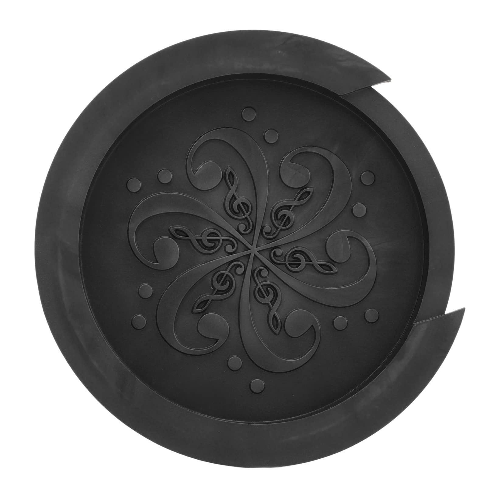Guitar Soundhole Cover Silicone Feedback Buster Dustproof Soft Sound Hole Cover for Guitarist Standard Size (Black)