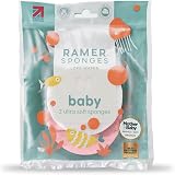 RAMER Ramer Ultra Soft Baby Sponges Twin Pack Strawberry Pink & White
