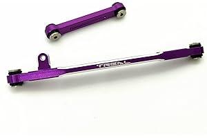 Treal Aluminum 7075 Steering Links Set for Axial SCX24 1/24 Scale-V2(Purple)