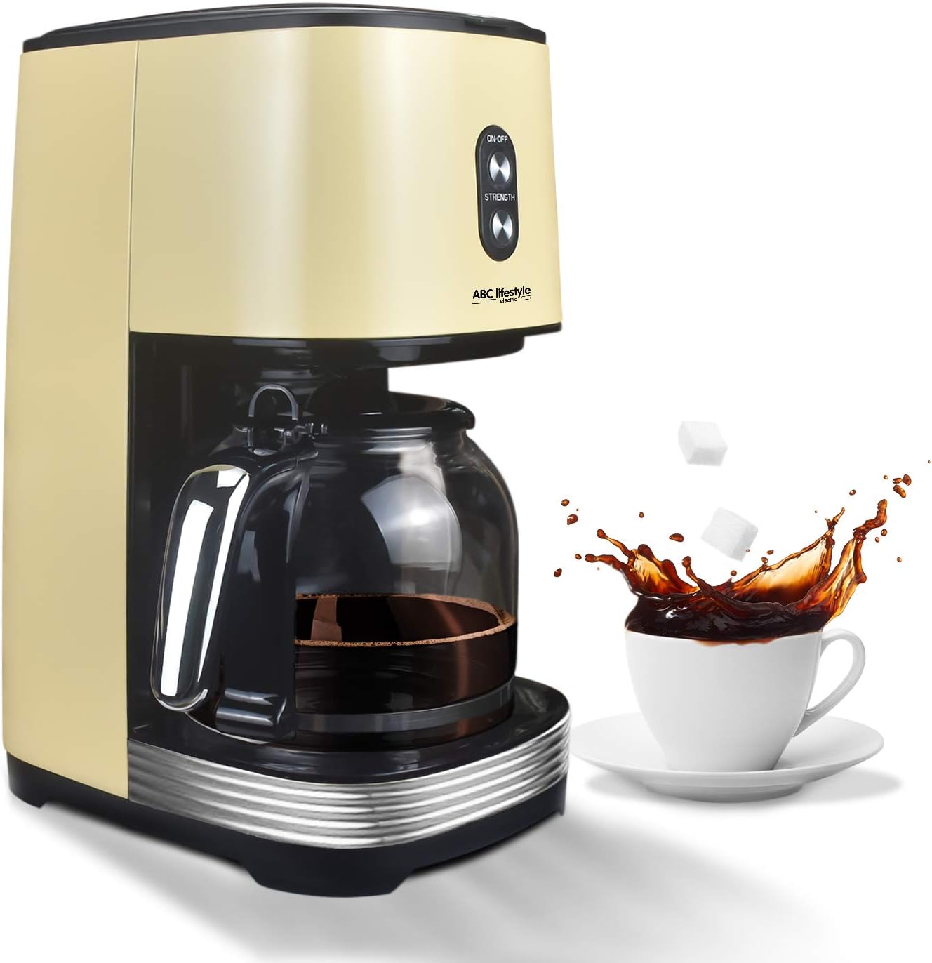 Amazon.de Retro Filterkaffeemaschine mit Permanentfilter, Bis zu 12