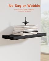 Pipishell 40cm Floating Shelves Set of 4 Paulownia Wood Black view 4