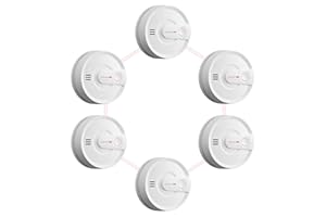 X-Sense Smoke Detector, Wireless Interconnected Fire Alarm with 10-Year Battery Life and Transmission Range of Over 820 ft, SD20-W, Pack of 6
