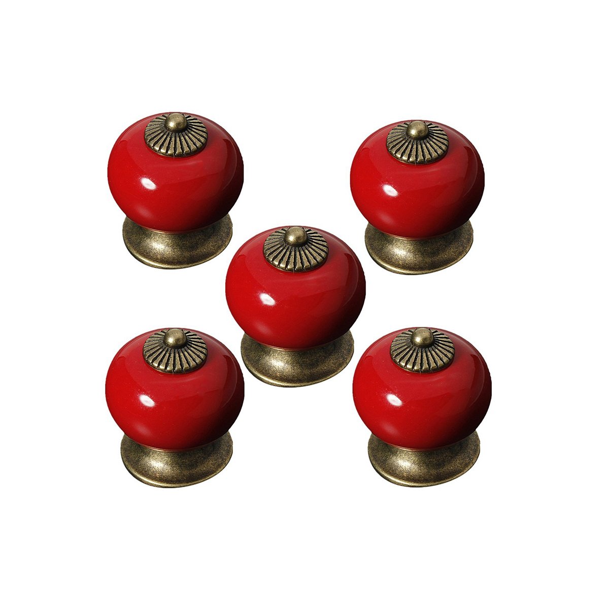 OULII Redonda de cerámica cocina tirar tiradores armario pomos de