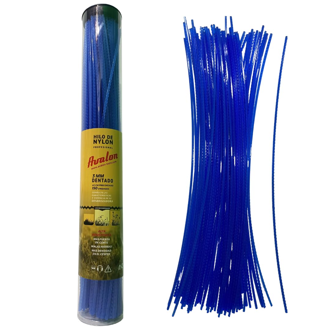 Avalon - Pre-cut Nylon Toothed Line Strips for Brushcutter and Lawn Mower (3 mm - 150 Pieces)
