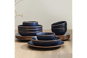 Stone Lain Brasa 16-Piece Dinnerware Set Stoneware, Blue