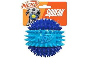 Nerf Dog 3.7in TPR 3-Part Spike Squeak Ball Dog Toy - Dark Blue/Light Blue