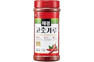 Taekyung Chili Powder For Kimchi (Flake, 7oz) - Korean Gochugaru. Red Pepper Spice Seasoning for Asian Food. MSG Free.