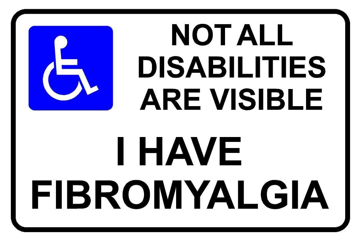 Not all disabilities are visible I have fibromyalgia safety sticker Face adhesive reverse