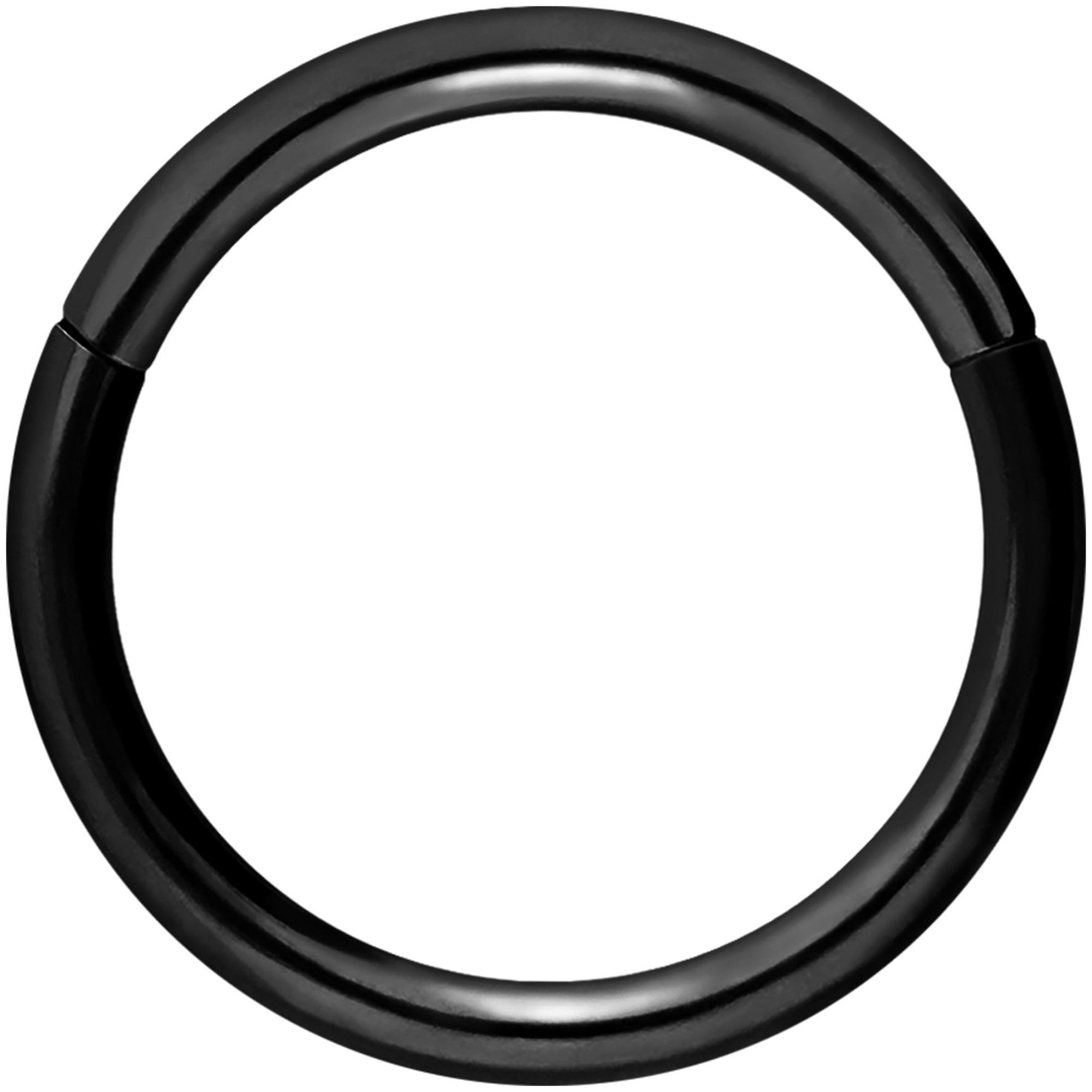 PIERCINGLINE Segment Ring Clicker made of surgical steel - Piercing in Black - Size: 1 mm bar thickness | 9 mm inner diameter — image 1