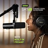 Shure SM7dB Dynamic Vocal Microphone with Built-in Preamp – XLR, Black view 6