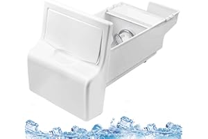 EXMIATOV Upgraded 241860803 Refrigerator Ice Bucket Assembly Compatible with Frigidaire Refrigerator, Ice Maker Replacement Ice Container Bin Parts for 1376941, 218842802, 240323804, 240323808, PS1991430