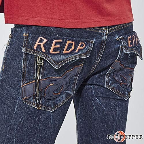 Amazon レッドペッパージーンズ Red Pepper Jeans メンズ フラップポケットロゴ セミストレートデニム No Rj74 インディゴ 36サイズ ジーンズ 通販