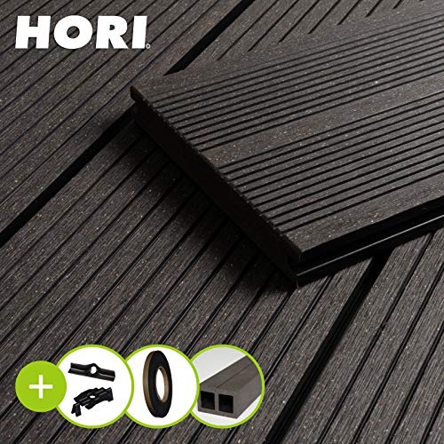 HORI® WPC-Terrassendiele Bali Anthrazit Massivdiele I Komplettset inkl. 40x60 mm Unterkonstruktion & Clips I Fläche: 1… – Bild 5