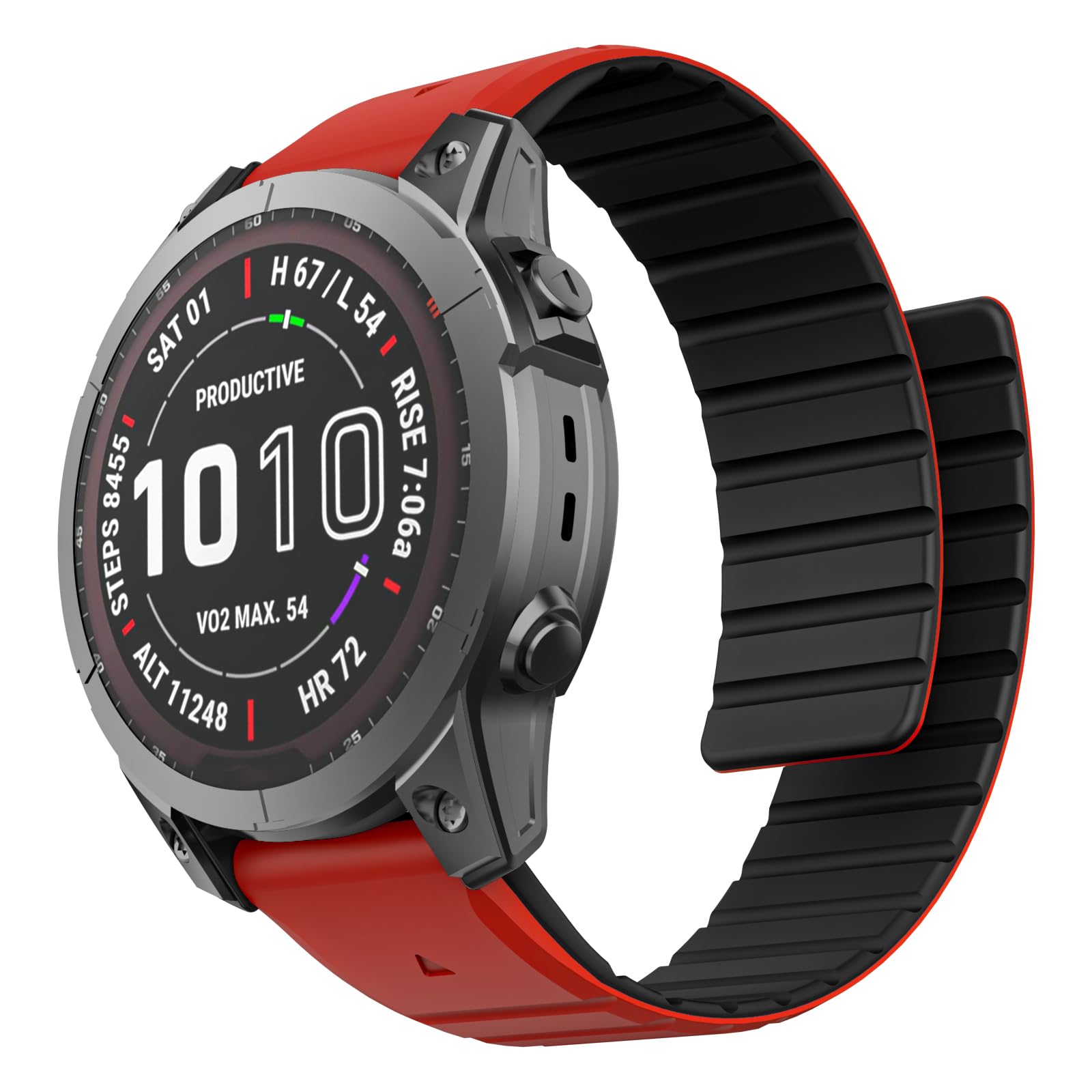 ISABAKE 22mm Magnetic Strap Compatible with Fenix 7/EPIX 2, QuickFit Silicone Watch Band for Fenix 6 Pro, Fenix 5 Plus, Forerunner 945/955, Approach S60/S62