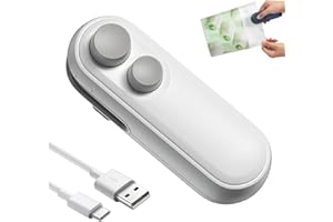 2026 Upgrade Mini Bag Sealer with Cutter and Magnet,2 in 1 USB Rechargeable Chip Bag Sealer Heat Tool,Portable Heat Vacuum Se