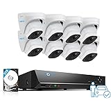 REOLINK H.265 4K PoE Security Camera System, 8pcs Smart 8MP Wired Turret PoE IP Cameras with Person Vehicle Detection, 8MP 16