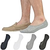 JORMATT Mens No Show Socks Loafer Low Cut Casual Cotton Socks With Non Slip Grips