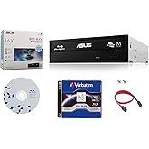 ASUS 16X BW-16D1HT Internal Blu-ray Burner Bundle with 50GB Verbatim M-Disc BD-R DL, BD Suite Disc and Cable Accessories