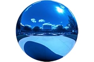 Mageeki 12 Inch Stainless Steel Gazing Ball, Garden Gazing Globe Mirror Ball, Polished Shiny Sphere for Garden Yard Outdoor, Swimming Pool Decoration (Blue)