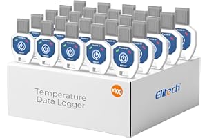 Elitech 100 Pack Temperature Data Logger Single Use 90 Days in-Transit Trip Disposable Temperature Recorder PDF Report Tiny but Elite TinyUSB -10～40℃