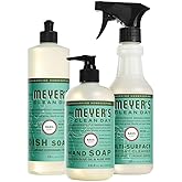 Mrs. MEYER'S Clean Day Kitchen Basics Gift Set, Basil Scent Cleaning Supplies, includes Dish Soap, Hand Soap and Multi Surface Cleaner