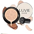 2026 New Luvie Glow Foundation Cushion, Mushroom Head Air Cushion CC Cream, Luvie Glow Makeup, Moisturizing Concealer Brighte
