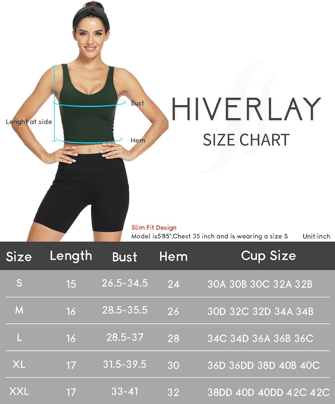 Hiverlay Sports Bra for Women Crop Tank Top with Build in Bra Yoga Athletic Top at  Women’s Clothing store