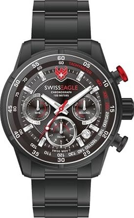 Chronograph Black Dial Mens Watch - SE-9077B-IPB-01