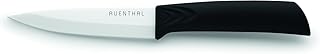 Amefa AUENTHAL Keramikmesser, 10 cm Klingenlänge, weiße Klinge aus Keramik, extrem scharf, ergonomischer Griff schwarz, inklusive Klingenschutz, Schälmesser Küchenmesser