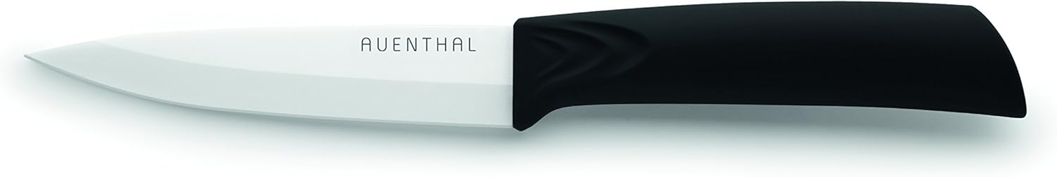 Amefa AUENTHAL Keramikmesser, 10 cm Klingenlänge, weiße Klinge aus Keramik, extrem scharf, ergonomischer Griff schwarz, inklusive Klingenschutz, Schälmesser Küchenmesser