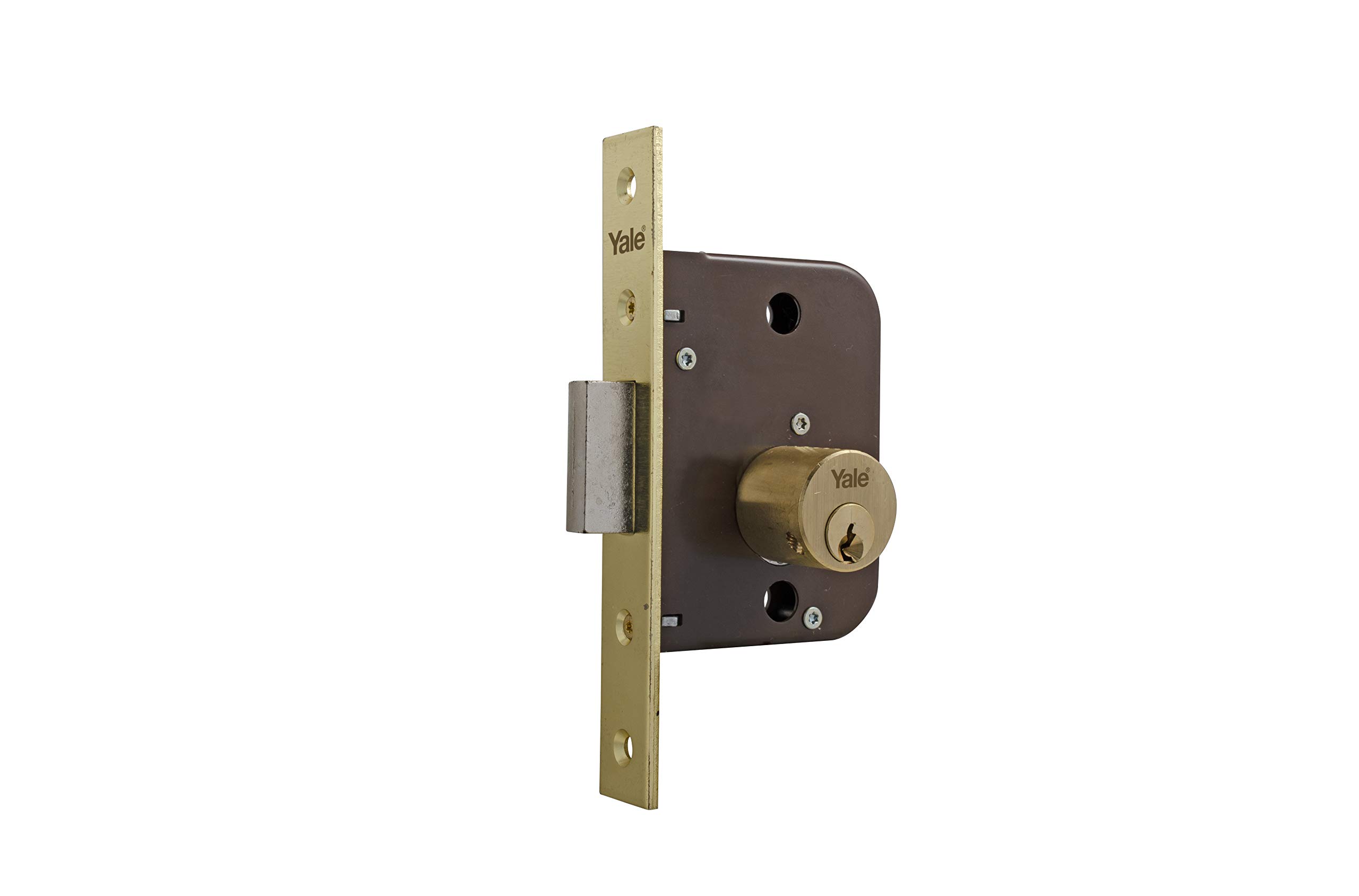 Yale-azbe 47 Double Round Door Lock 70 x 40 mm in Front of Brass