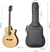 CAHAYA Guitar Case 18mm Padding Deluxe Gig Bag 40 41 42 Inch Grey CY0176 view 2