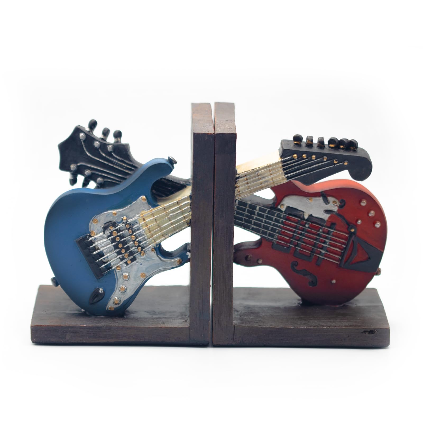 Upriver Vintage Guitar Bookends Decorative Bookends Unique Book Ends for Music Lovers