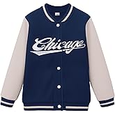 PureChapter Boys Baseball Jacket Kids Varsity Jacket Classic Embroidered Cardigan Sweatshirt Winter Coat Bomber Jacket
