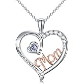 Dorunmo Mother and 1/2/3 Daughters/Son Necklace 925 Sterling Silver Mom Necklace Sisters Jewelry Heart Pendant Christmas Jewelry for Women