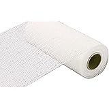 10 inch x 30 feet Deco Poly Mesh Ribbon - Value Mesh (White, Iridescent Foil)