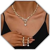 Fdesigner Wedding Necklace Bride Rhinestone Floral Necklace Earring Set Bridal Sets Prom Party Teardrop Dangle Necklace and Earring Drop